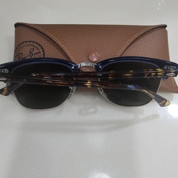 Ray-Ban Clubmaster Flash Sunglasses in Multi with Blue mirrored tinted lenses - Picture 4 of 5